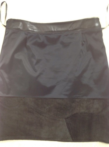 DKNY Designer Black Leather Mini skirt - Picture 4 of 6