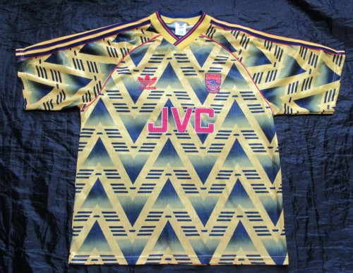 1991-1993 ARSENAL GUNNERS Shirt jersey ADIDAS Bruised Banana RETRO adult SIZE L - Afbeelding 1 van 12