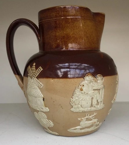 UNUSUAL ANTIQUE DOULTON LAMBETH STAG HUNTING ALE OR PUB JUG - Picture 3 of 6