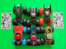 Lot of 6 Superman Batman Wonder Woman Hot Wheels Monster Jam Trucks 1:64
