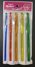 Susan Bates Crystalites Crochet Hook Set 4-6.5mm - G-6, H-8, I-9, J-10, K-10.5