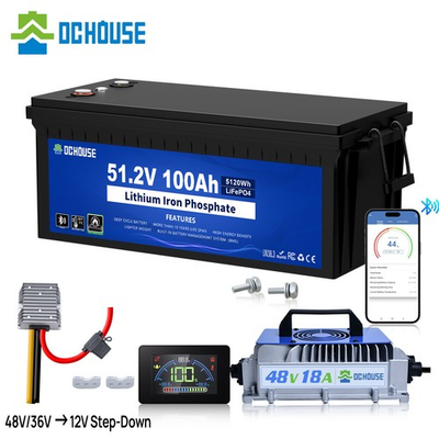 #ad DC HOUSE 48V 100AH Golf Cart Lithium LiFePO4 Battery with 18A Charger Club Car $899.99