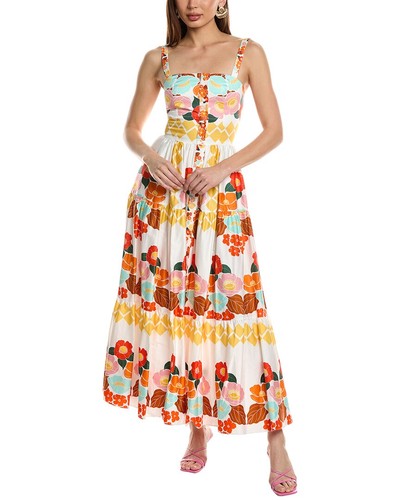 Borgo De Nor Jimena Midi Dress Women's White Uk 16/ Us 12