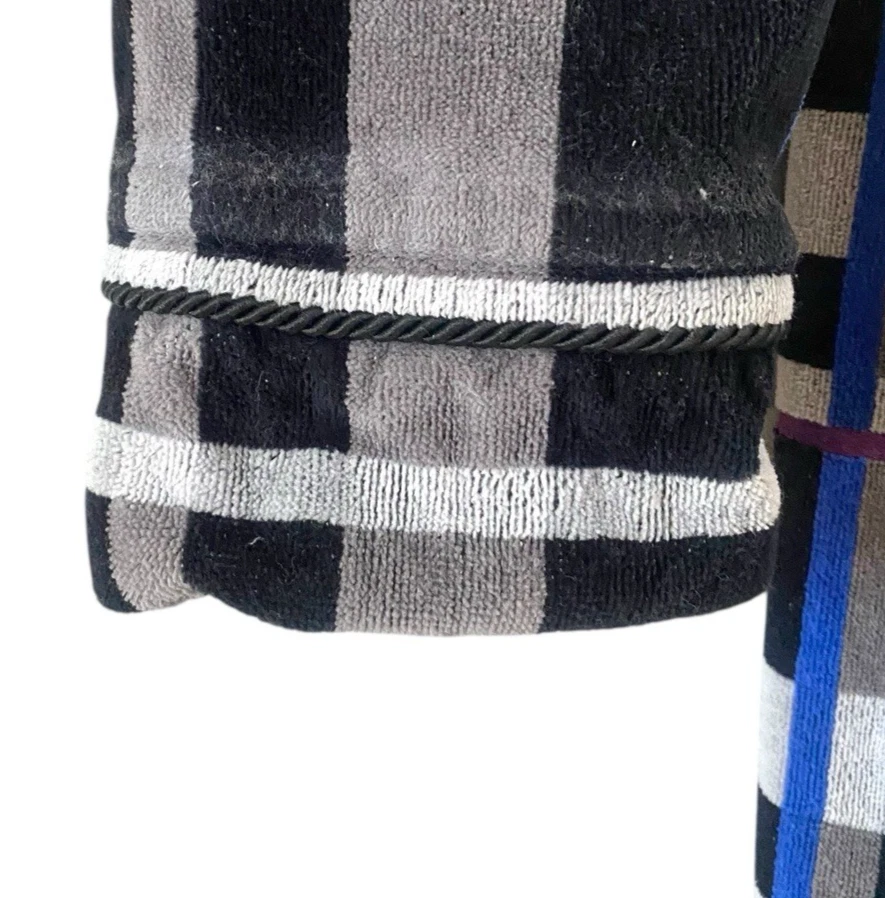 Robert Graham Para Hombres S/M Gris Negro Púrpura Azul Bata Cinturón Albornoz Terry Paño Foto 2 de 4