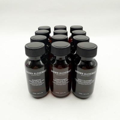Grown Alchemist 12 Combo Lot 1.69 oz ea Shampoo/Conditioner/Body Cleanser Travel