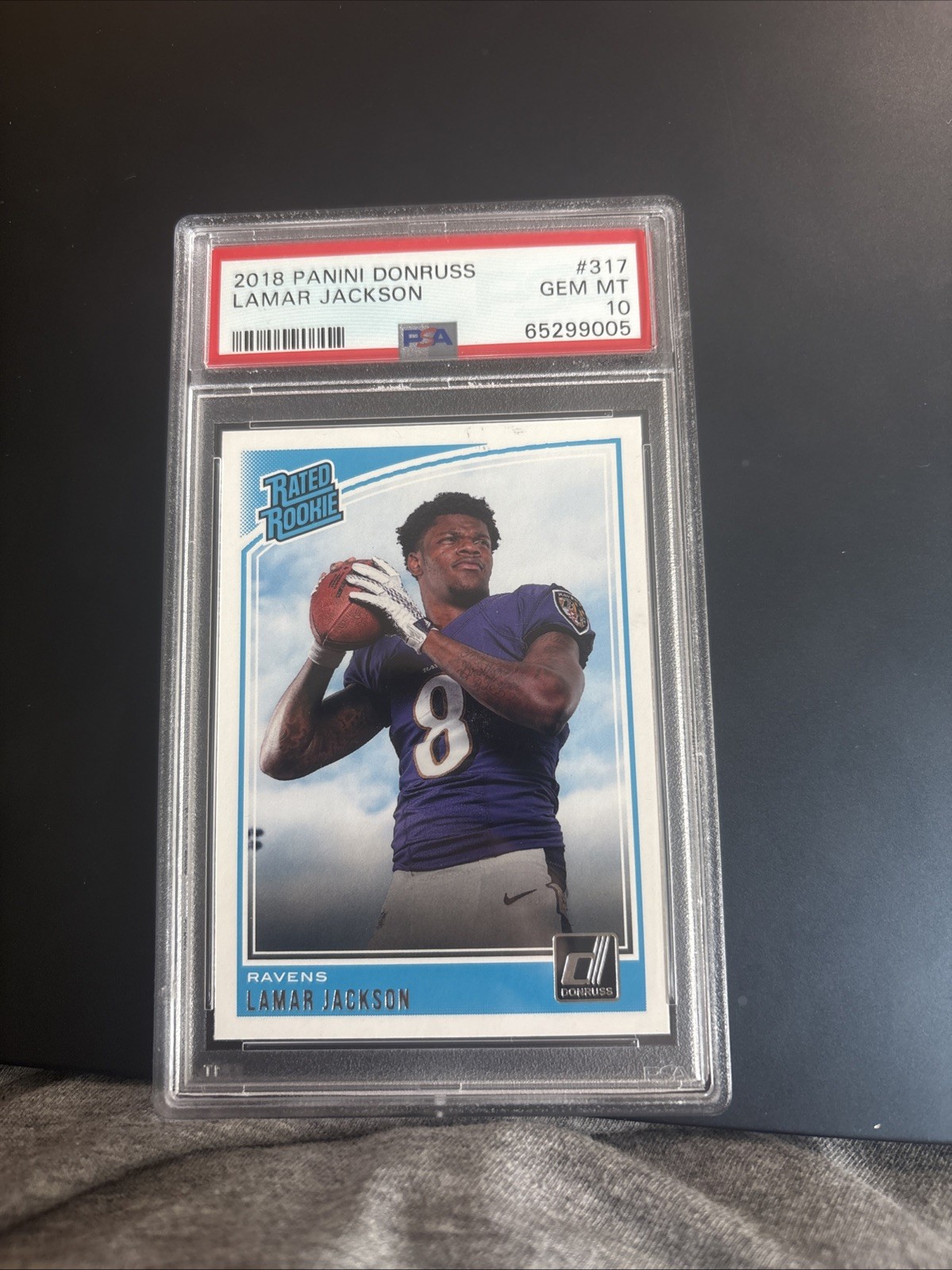 2018 Panini Donruss - Rated Rookie Lamar Jackson #317 (RC) PSA 10