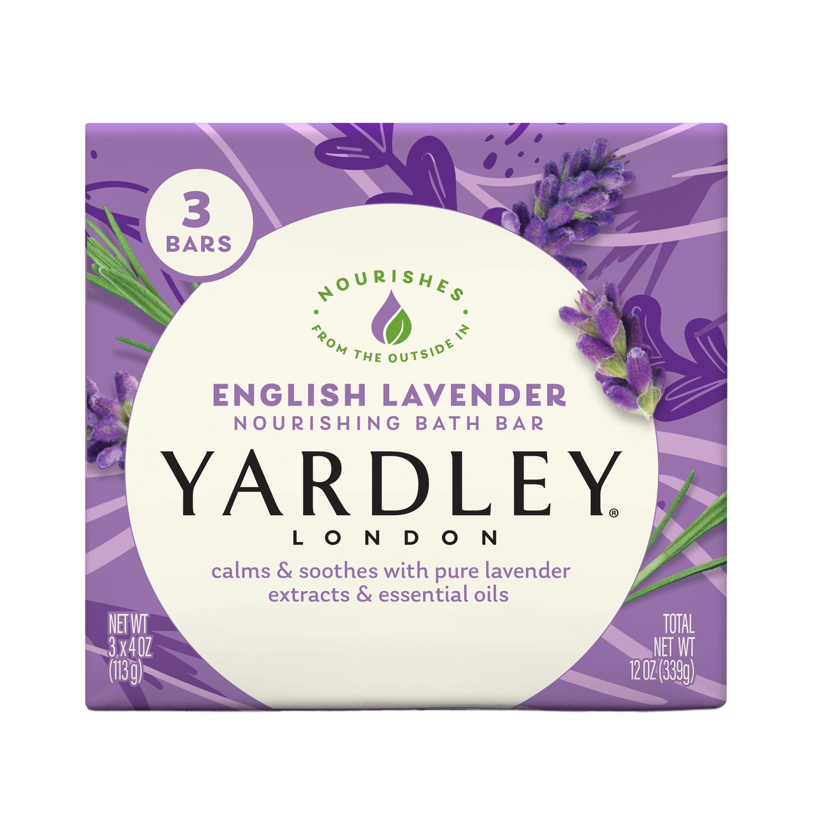 3 Pack Yardley London English Lavender Nourishing Bath Bar Soap 4 oz Each