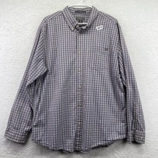 Eddie Bauer Mens Classic Fit Shirt Size XL Button Down Blue Plaid Long Sleeve
