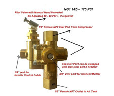Gas Air Compressor unloader valve pilot check...