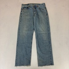 Vintage 90s Levi's 501 Straight Leg Jeans 31x29 Made in USA Raw Hem