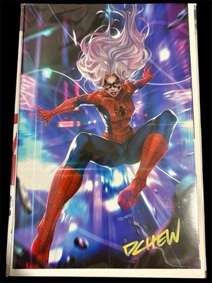 BLACK CAT #1 1:50 RATIO SIGNED DERRICK CHEW EXCLUSIVE VIRGIN VARIANT 2025 W/COA