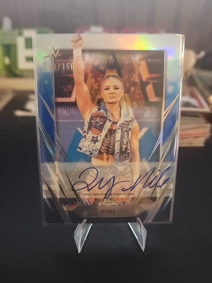 Ivy Nile 2026 Topps Chrome WWE Blue Auto Card 49/150