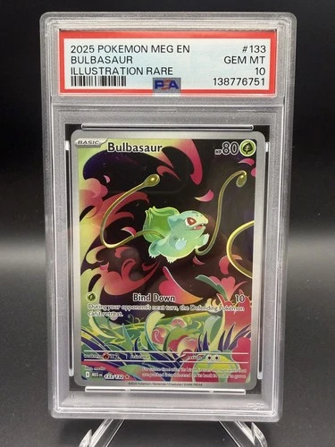 Bulbasaur Illustration Rare Mega Evolutions 133/132 English, PSA 10