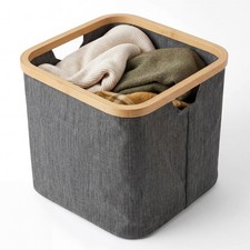 Small Laundry Hamper Mini Washing Basket Home Bathroom Utility Room Storage Bin
