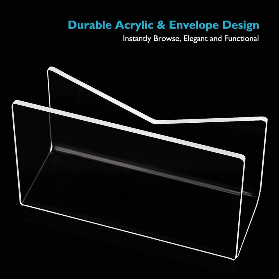 Mail Organizer Acrylic Desk Letter Holder Organizer Clear Desktop File ...