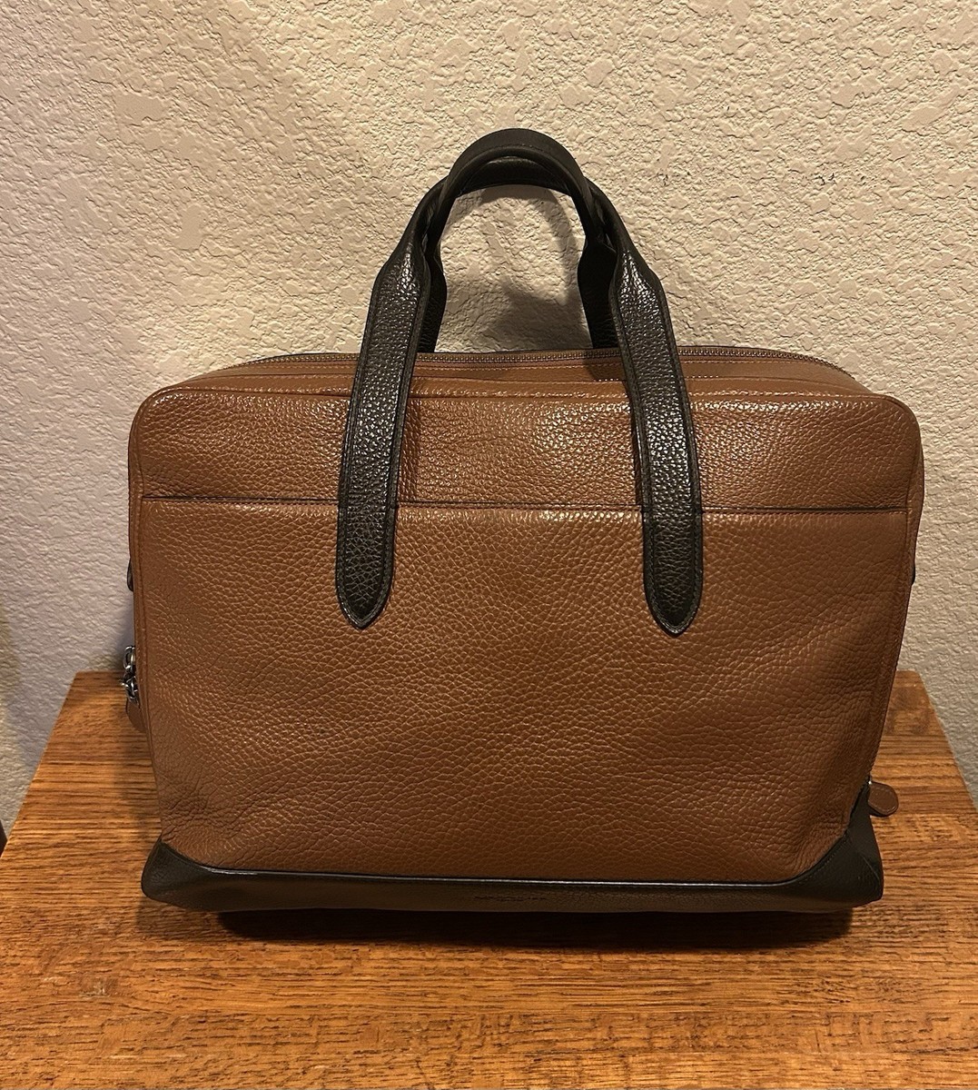 Coach Hamilton Day F27617 Black & Brown Leather Laptop Travel