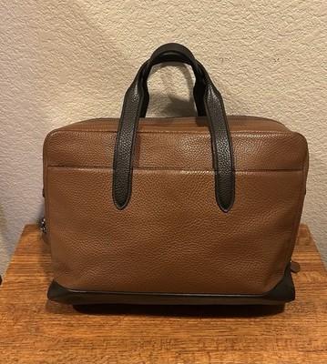 Coach Hamilton Day F27617 Black & Brown Leather Laptop Travel
