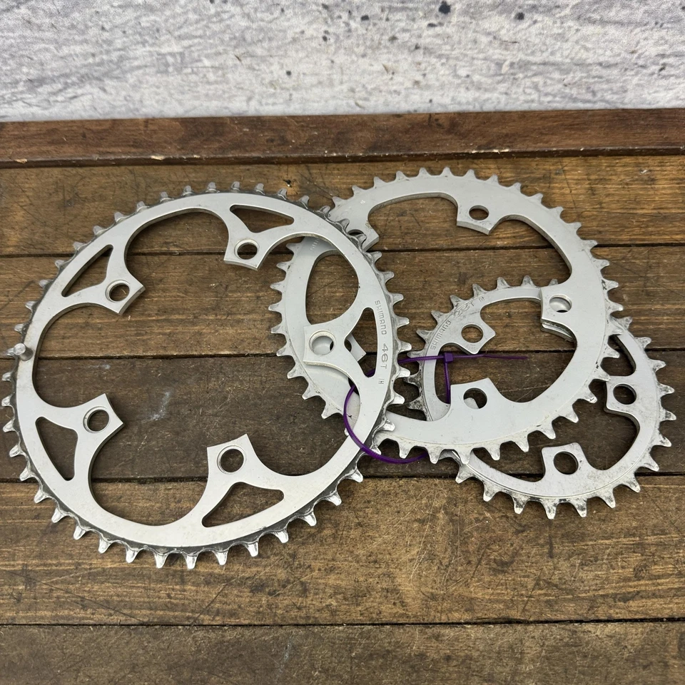 Vintage Shimano FC-M700 Chainring Set 46 40 28T 110/74 BCD Deerhead 6206 MTB - Image 2 of 4