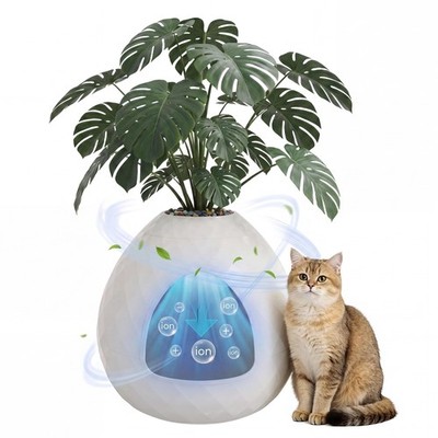 Egg-Shaped Hidden Cat Litter Box Enclosure - Secret Small Plant Litter Box Fu...