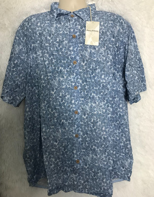 Tommy Bahama B&T Veracruz Cay Sand Dollar Shirt Men's Size XLT Blue $128 NWT