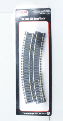 HO Scale Atlas #831 15  Radius Curve Track Code 100 Nickel 6 Pieces