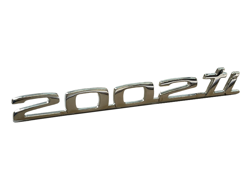 Chrome lettering 2002ti emblem nameplate for BMW 2002ti E10 rear