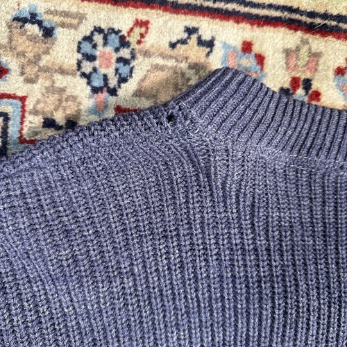 Vintage 70s USPS Knit Zip Up Cardigan Navy Size Medium - Picture 8 of 9