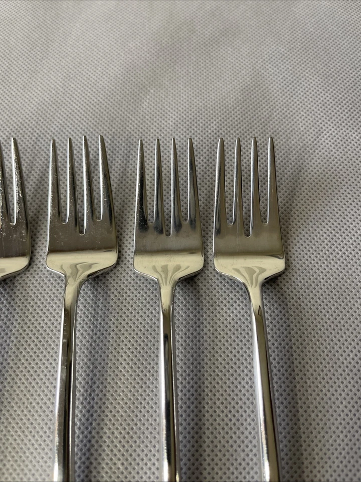 Vintage Stainless Steel Flatware The Main Course Lot of 6 Salad Forks - Image 3 of 4
