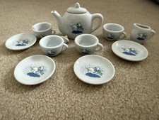 Complete Rainy Day Duck Vintage Porcelain Children  s Tea Set