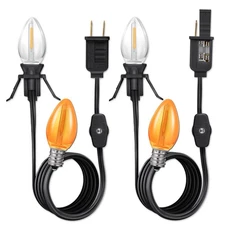 Clip in Light Cord,Accessory Cord with Light Bulb,Candelabra-Base E12 Socket