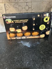 Rare Halloween Jabberin Jack Animated Pumpkin String Lights Sings Tells Jokes