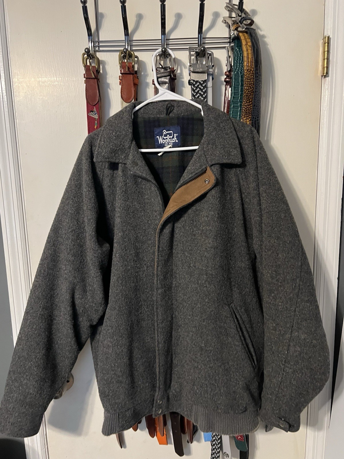 Vintage WoolRich Coat Jacket Mens Size Large Plaid lined Wool Made in USA