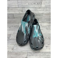 Huk Brewster Marble Shoes Men Sz 12 Black Teal Slip On Water Fishing Boating EVA
