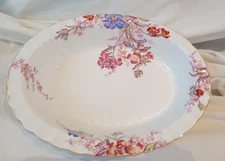 Spode Copeland Chelsea Garden 2 Oval Bowls w Mustard Rim See Photos & Descriptio