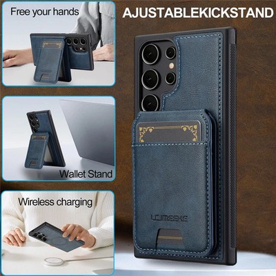 Für Samsung S26 S25 S24 S23 S22 S21 Ultra Plus MagSafe Leder Wallet Case Hülle