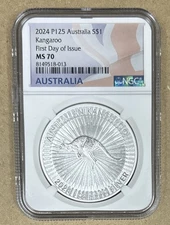 2024 P S$1 Australian Kangaroo NGC MS70 First Day Of Issue