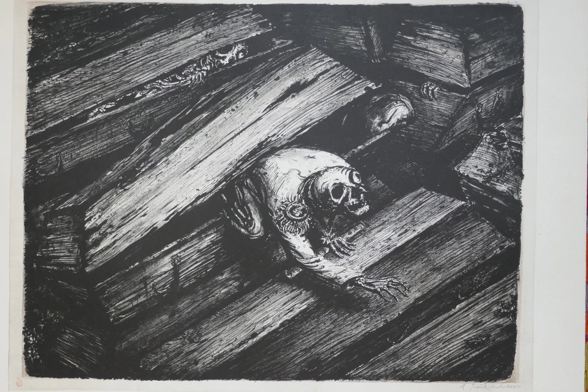 A. Paul Weber, Lithographie 1952, signiert, Morgenluft