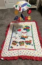 Juego de edredón reversible móvil vintage Carter’s Baby Cuna globo circo oso +