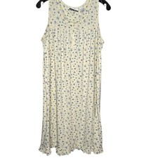 VTG Vanity Fair Floral Nightgown Blue Cottagecore Coquette Ruffle Hem M cotton