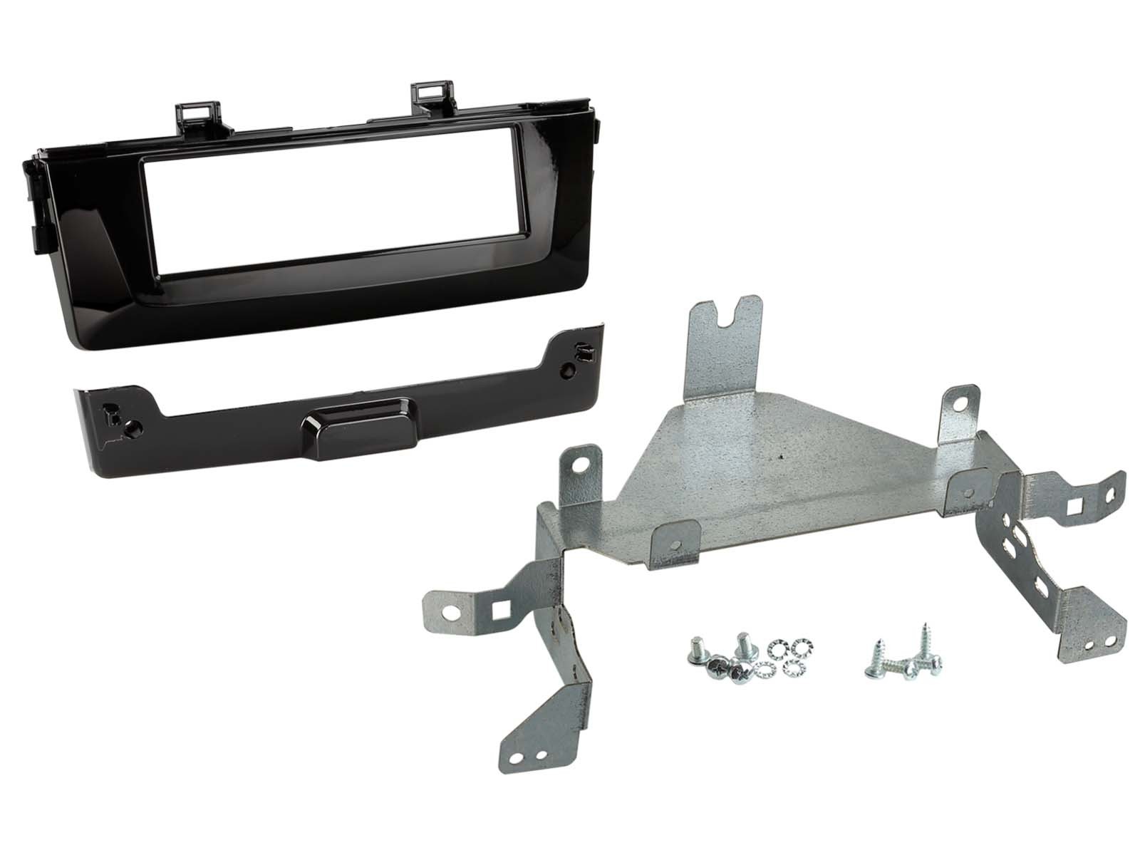 Plaque de façade 1-DIN finition luxe noir piano pour console centrale de Kia Picanto 2017-2021