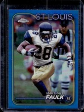 2024 Topps Chrome Marshall Faulk Blue Refractor #/150 Rams