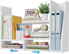 Desktop File Organizer Desk Organizer Shelf White Office Organization Shelves