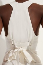 Karen Millen Damen Mantel UK 6 Creme Viskose ...