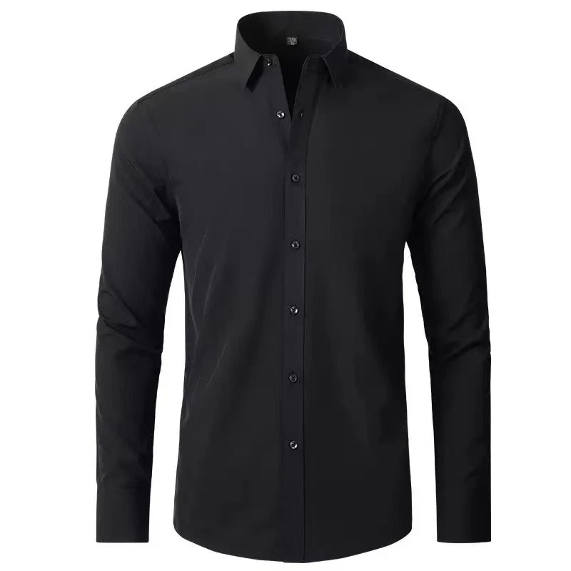 Herren Stretch Hemd Langarm Businesshemd Slim fit Hemden Kentkragen Freizeithemd - Bild 3 von 4