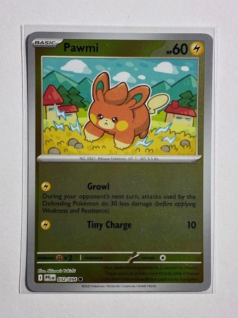 Pawmi 032/094 Common Phantasmal Flames Pokemon Reverse Holo Near Mint