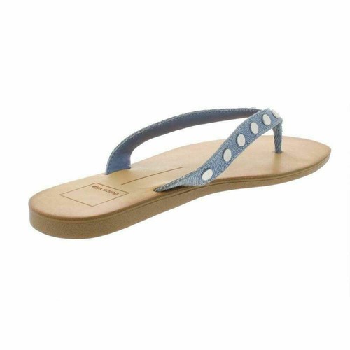 Dolce Vita Women Studded Flip Flop Clyde Size US 8 Blue Denim Thong Sandals - Picture 2 of 2