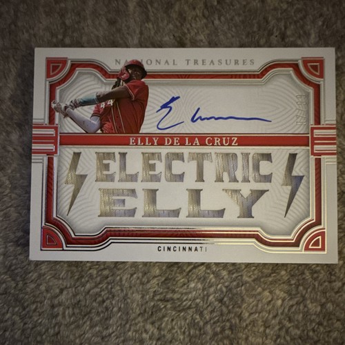 2023 Panini National Treasures Signature Names Elly De La Cruz RC Auto MEM SN-1…