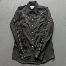 Tru-West Rockmount Ranch Wear Pearl Snap Embroidered Shirt Mens S Black Western