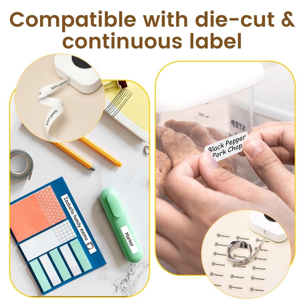 Bluetooth D30 Label Maker with 3 Tapes, Wireless Mini Smartphone Label Printer