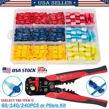 60/480X T-Tap Wire Connector Quick SpliceTerminal for Wiring or Crimp Pliers Kit